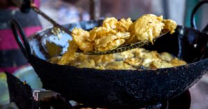 Frying food in Mumbai, India